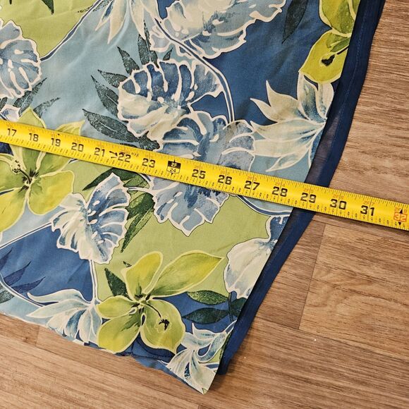 Nygard Collection Silk Skirt Womens Size 14P Floral Midi Faux Wrap Hawaiian Boho - Picture 9 of 10